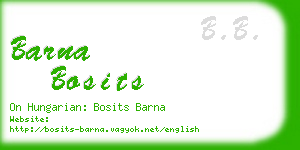 barna bosits business card